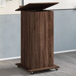 vidaXL Pupitre et roues et tiroir chêne marron bois d'ingénierie
