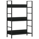 vidaXL Bibliothèque à 3 niveaux noir 60x27 6x90 5 cm bois d'ingénierie