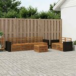 vidaXL Ensemble de canapés d'extérieur 7 Pièces Naturel