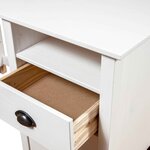 Bureau table poste de travail meuble d'ordinateur informatique étude avec 3 tiroirs 120 x 50 x 74 cm bois pin massif blanc 02_0023857
