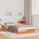 vidaXL Cadre de lit surélevé Marron cire 90 x 210 cm
