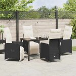vidaXL Ensemble de salle à manger pour jardin 5 Pièces Noir Poly rotin