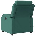 vidaXL Fauteuil de massage inclinable électrique Vert foncé Tissu