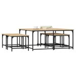 vidaXL Tables basses gigognes 5 Pièces chêne sonoma bois d'ingénierie