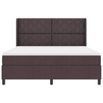 vidaXL Lit à ressorts avec matelas Marron foncé 180 x 200 cm tissu