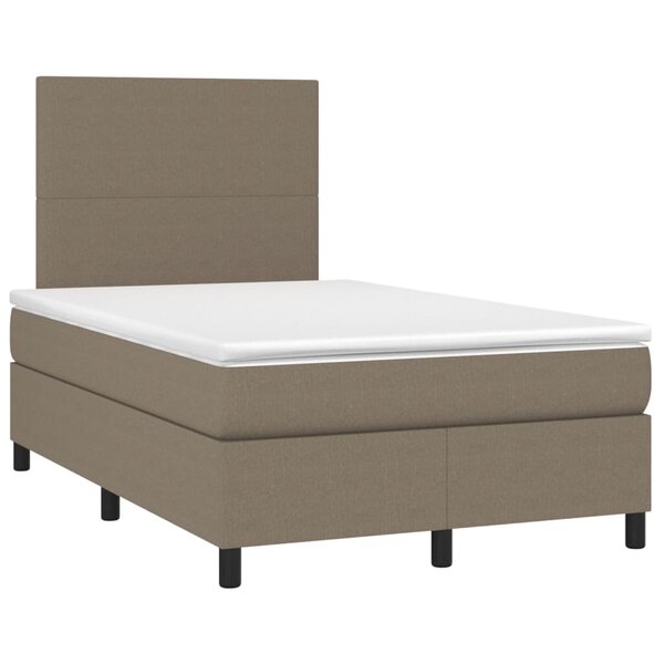 vidaXL Sommier à lattes de lit avec matelas taupe 120x190 cm tissu