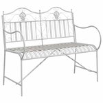 vidaXL Banc de jardin 2 -Seater 103 5 x 59 x 89 cm Acier Blanc antique