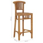 vidaXL Ensemble de bar de jardin 3 Pièces Bois de teck solide