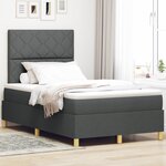 vidaXL Lit avec sommier et matelas & LED gris foncé 120x190 cm en tissu
