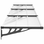 vidaXL Auvent de porte Noir et transparent 358 5x90 cm Polycarbonate