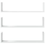 vidaXL Étagères murales 3 Pièces blanc 80x18x18 cm bois d'ingénierie