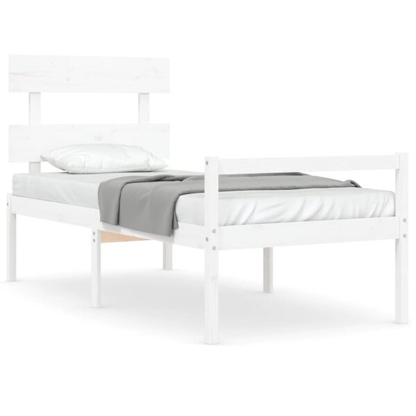 vidaXL Lit pour personne âgée sans matelas blanc bois massif