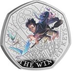 Pièce de monnaie en Argent 50 Pence g 8 Millésime 2024 WINGED KEYS