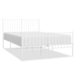 vidaXL Cadre de lit métal avec tête de lit/pied de lit blanc 120x190cm