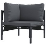 vidaXL Ensemble de canapé de jardin avec coussin Anthracite Acier