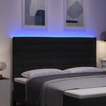 vidaXL Tête de lit LED avec des lumières à LED Noir 180 cm Polyester