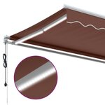 vidaXL Auvent rétractable automatique avec LED marron 500x300 cm