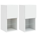 vidaXL Meubles TV avec lumières LED 2 Pièces blanc 30 5x30x60 cm