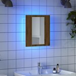 vidaXL Armoire de salle de bain miroir LED chêne artisanal 40x12x45 cm