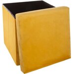 Pouf pliant velours Tess - Ocre