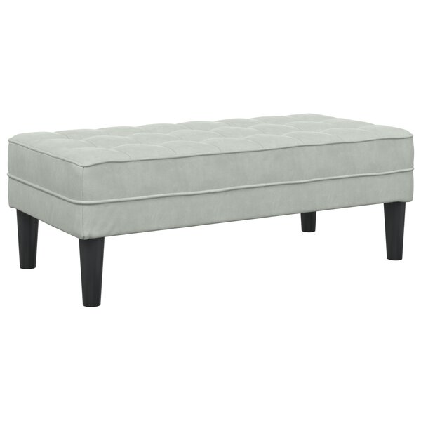 Banc vidaXL Gris clair 113 cm en velours
