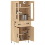 vidaXL Buffet haut Chêne sonoma 69 5x34x180 cm Bois d'ingénierie