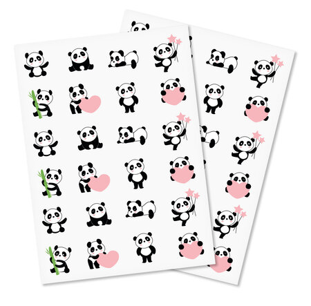 Gommettes Pandas de 2 à 3 5 cm 48 pièces