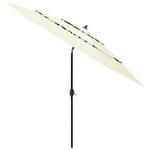 vidaXL Parasol de jardin à 3 niveaux avec mât en aluminium sable 3 m