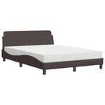 vidaXL Lit avec matelas Dover marron foncé 120x200 cm tissu