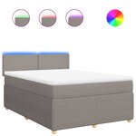 vidaXL Sommier à lattes de lit avec matelas Taupe 160x200 cm Tissu
