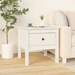 vidaXL Table d'appoint Blanc 50x50x49 cm Bois massif de pin