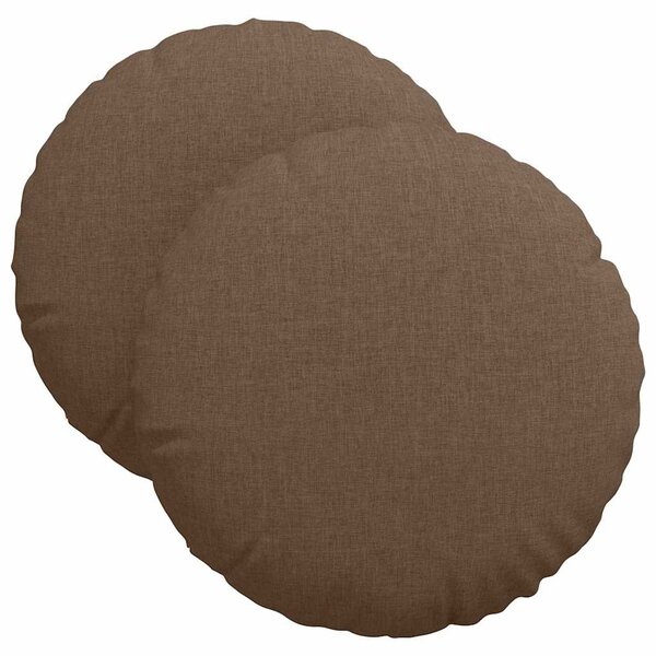 vidaXL Coussins de siège 2 Pièces Marron Ø40 x 13 cm tissu