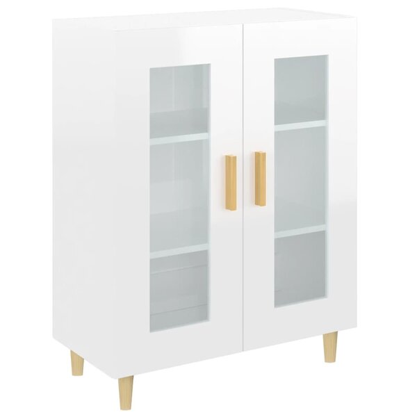 vidaXL Buffet Blanc brillant 69 5x34x90 cm Bois d'ingénierie