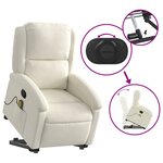 vidaXL Fauteuil de massage inclinable Crème Velours