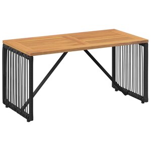 vidaXL Table de jardin Noir et Marron 80 x 40 x 40 cm polyrotin