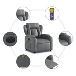 vidaXL Fauteuil de massage inclinable électrique gris similicuir
