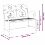 vidaXL Banc de jardin en acier blanc avec un design à lattes  104 cm