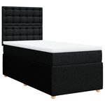 vidaXL Sommier à lattes de lit avec matelas Noir 90x190 cm Tissu