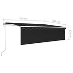 vidaXL Auvent rétractable automatique avec store 5x3 m Anthracite