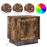 vidaXL Armoires de chevet avec lumières LED 2 Pièces Chêne fumé 44x34 5x45 cm