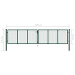 vidaXL Portail en treillis de jardin Acier 400 x 75 cm Vert