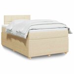 vidaXL Sommier à lattes de lit avec matelas Crème 120x200 cm Tissu