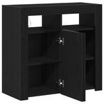 Buffet vidaXL avec lumières LED  Chêne noir  80x35x75 cm  Bois d'ingénierie