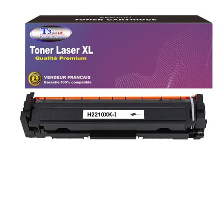 T3AZUR  - Toner Laser compatible avec HP Color LaserJet Pro M255dw  M255nw  W2210X remplace HP 207X Noir (avec puce)