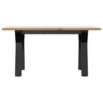 vidaXL Table basse cadre en Y 80x50x40 cm bois de pin massif et fonte