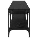 vidaXL Meuble TV Chêne noir 201 x 35 x 45 cm Bois d'ingénierie et fer