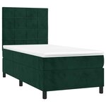 vidaXL Sommier à lattes de lit et matelas et LED Vert foncé 80x200 cm