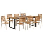 vidaXL Ensemble de salle à manger pour jardin 9 Pièces Beige