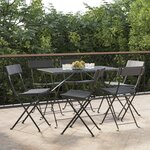 vidaXL Chaises de bistrot pliantes 6 Pièces Noir Résine tressée et acier