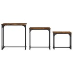 vidaXL Tables basses gigognes 3 Pièces chêne fumé bois d'ingénierie